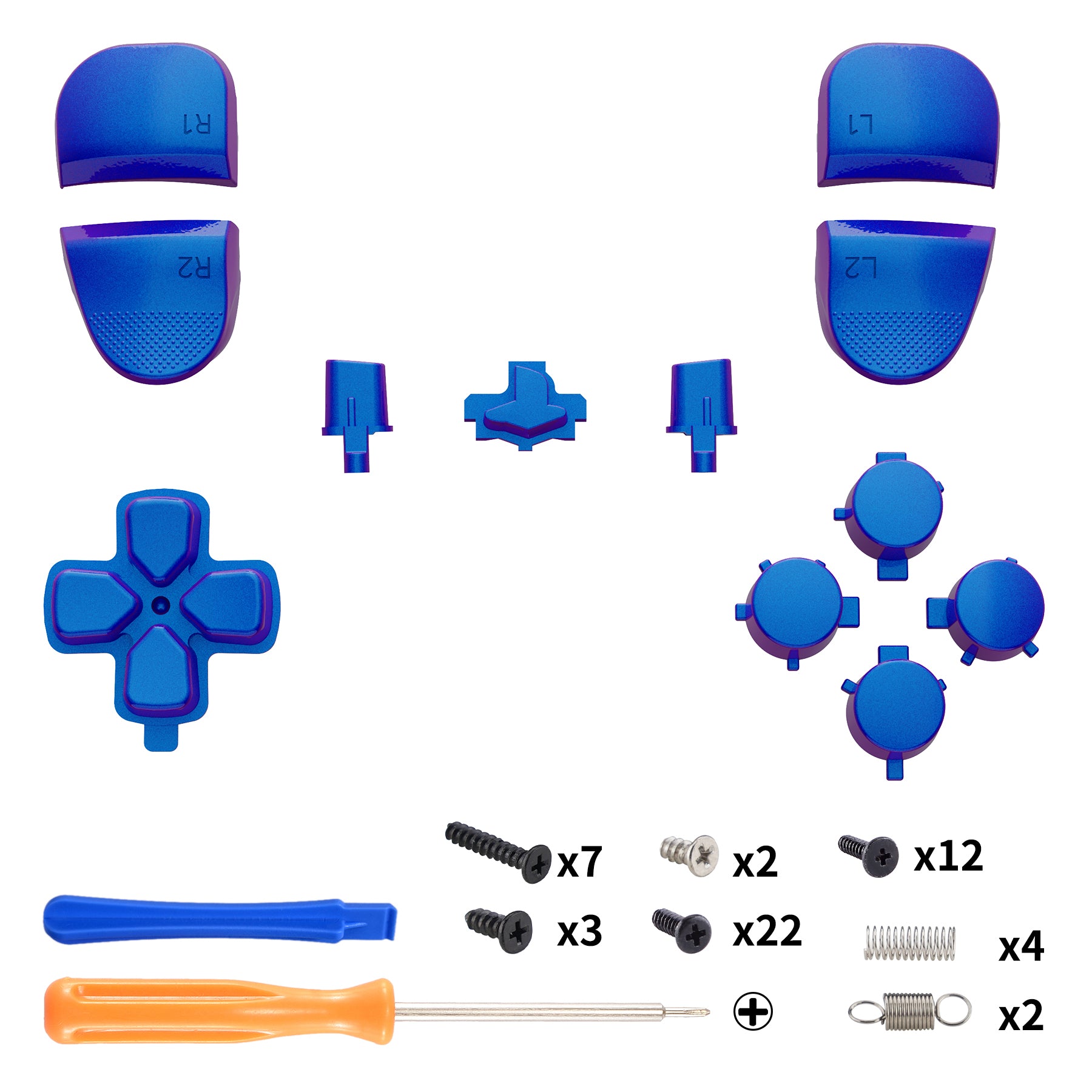 Replacement Full Set Buttons Compatible with PS5 Edge Controller - Chameleon Purple Blue eXtremeRate