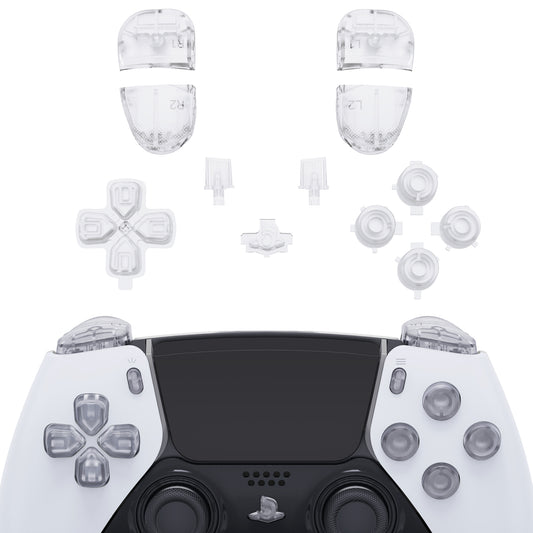 Replacement Full Set Buttons Compatible with PS5 Edge Controller - Clear eXtremeRate