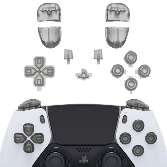 Replacement Full Set Buttons Compatible with PS5 Edge Controller - Clear Black eXtremeRate