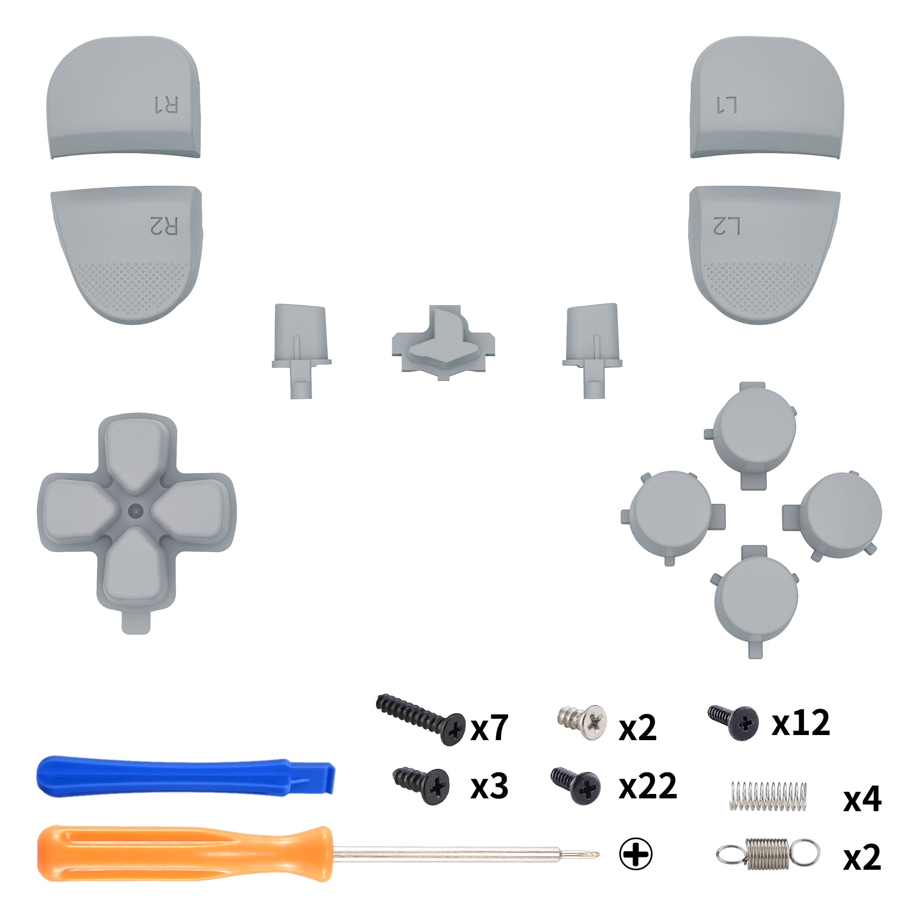 Replacement Full Set Buttons Compatible with PS5 Edge Controller - New Hope Gray eXtremeRate