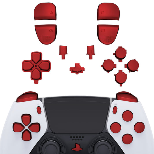 Replacement Full Set Buttons Compatible with PS5 Edge Controller - Scarlet Red eXtremeRate