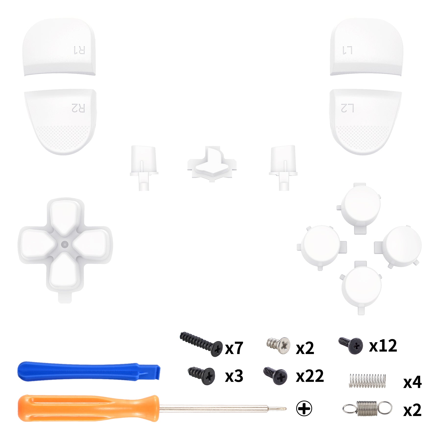 Replacement Full Set Buttons Compatible with PS5 Edge Controller - White eXtremeRate