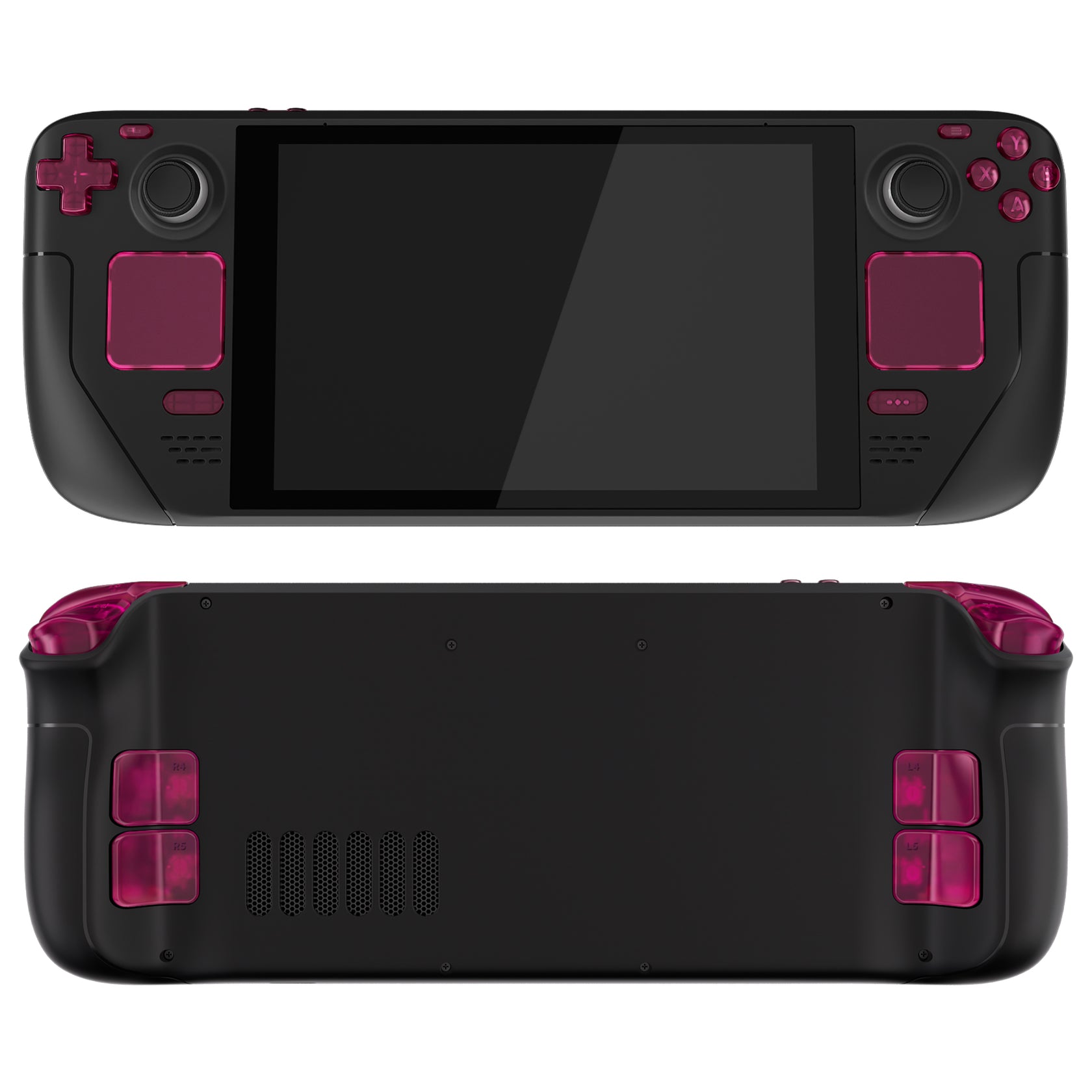 eXtremeRate Clear Candy Pink Replacement Full Set Buttons for Steam ...