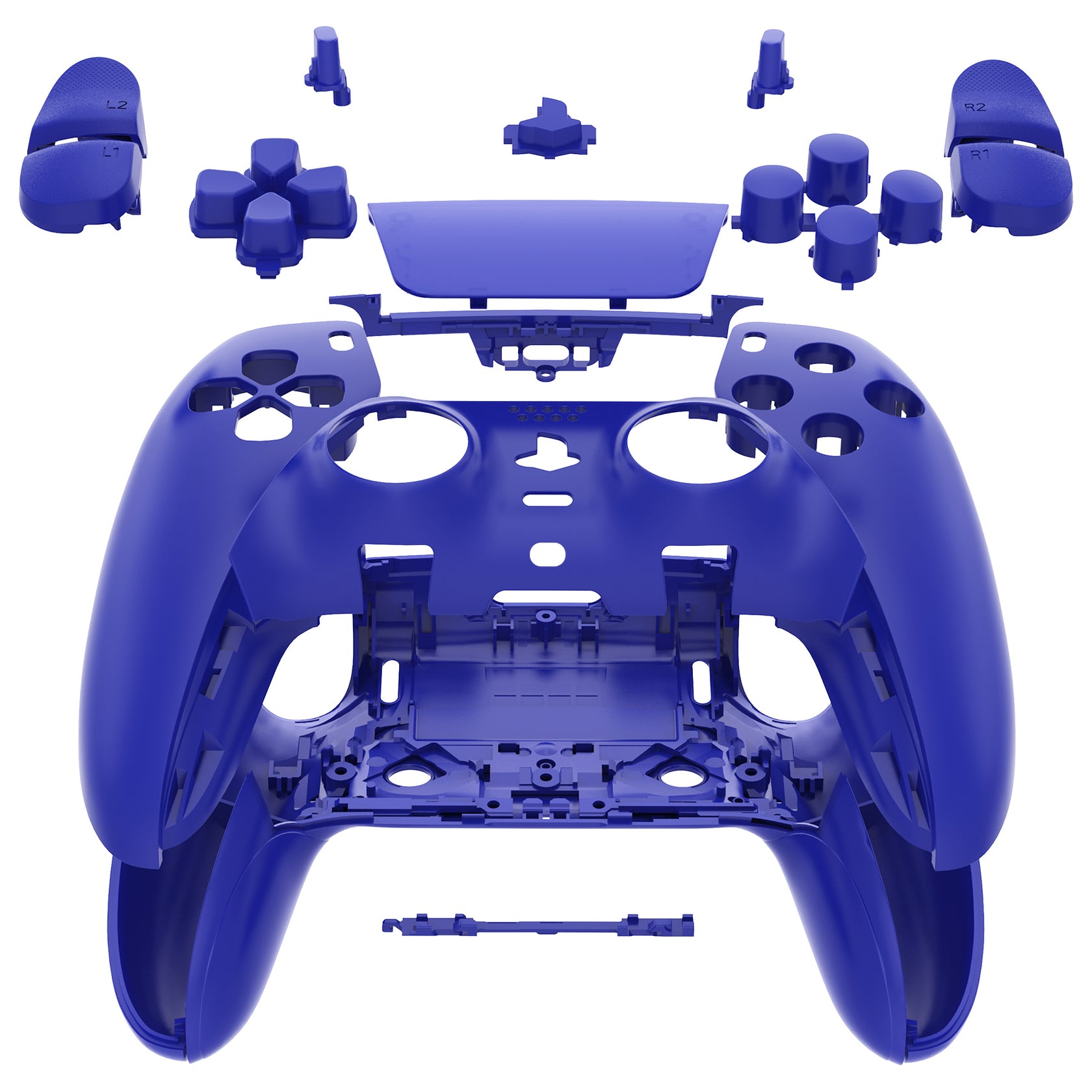 eXtremeRate Blue Full Set Housing Shell with Buttons Touchpad Cover ...