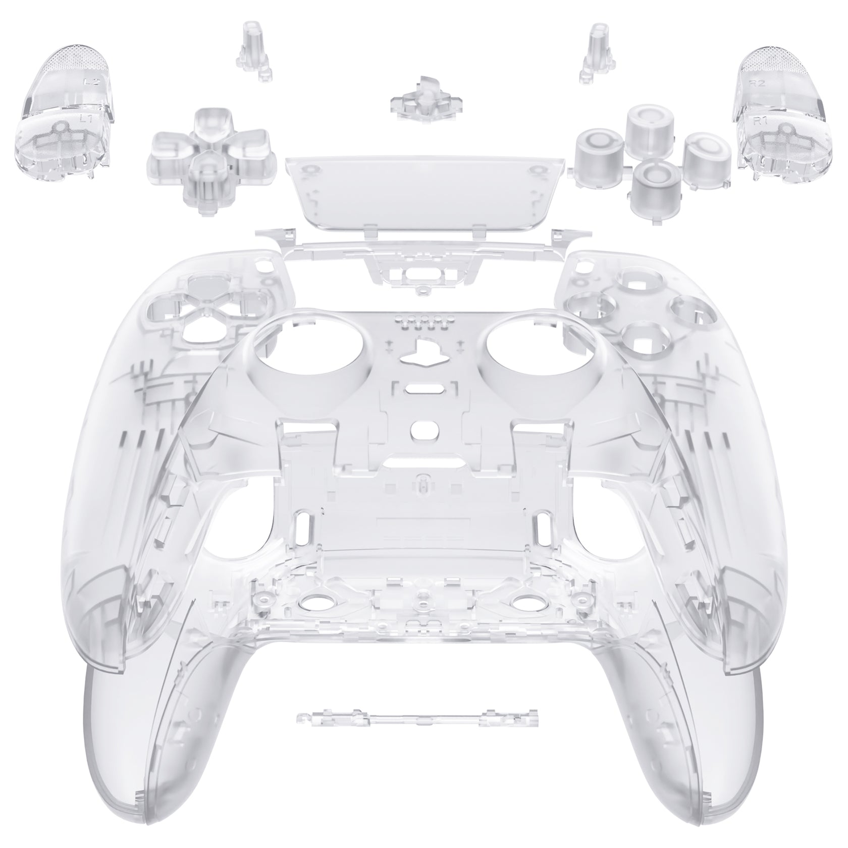 eXtremeRate Clear Full Set Housing Shell with Buttons Touchpad Cover ...