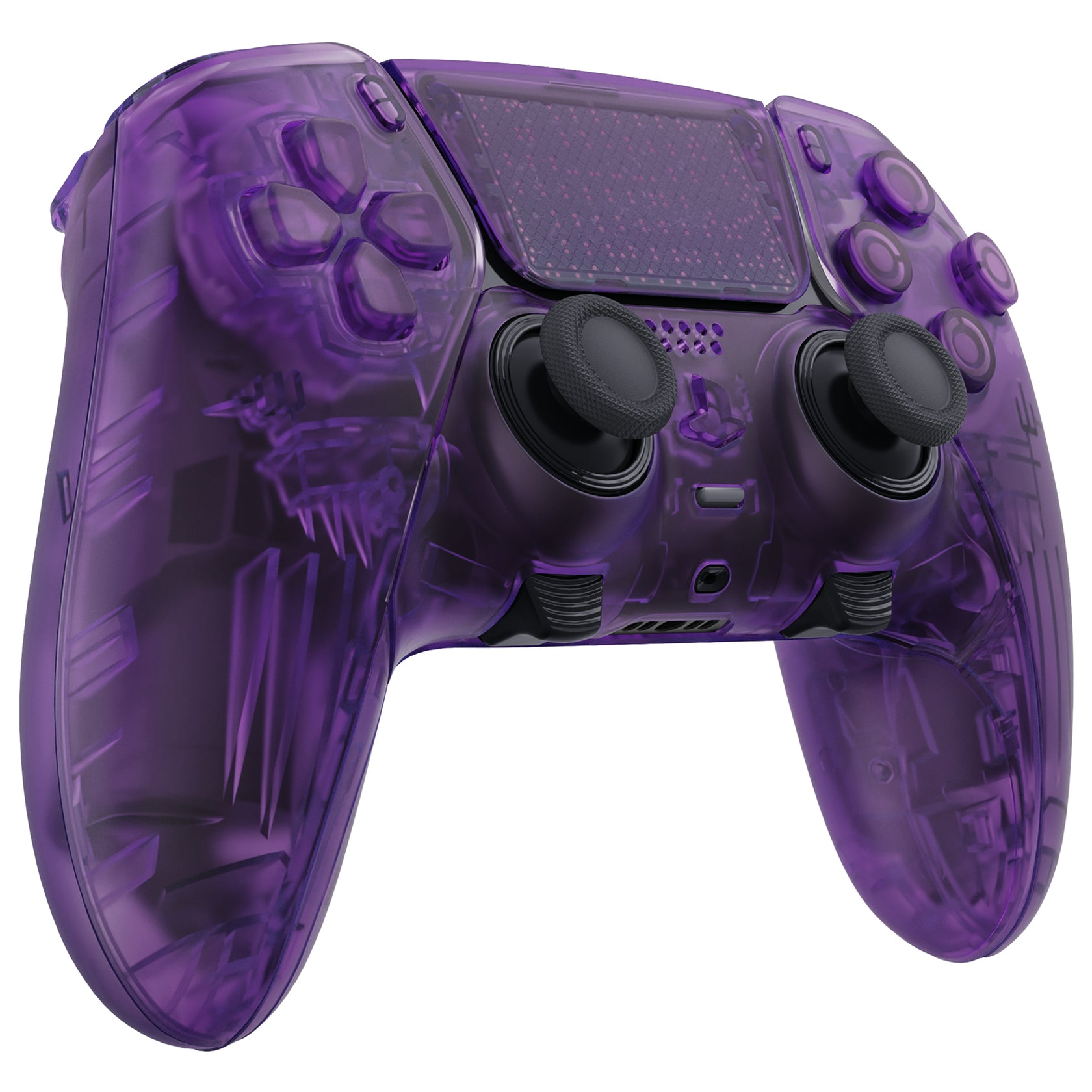 eXtremeRate Clear Atomic Purple Full Set Housing Shell with Buttons ...