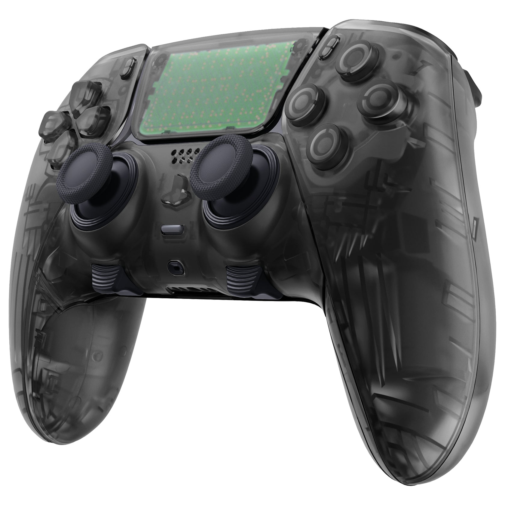 eXtremeRate Clear Black Full Set Housing Shell with Buttons Touchpad ...