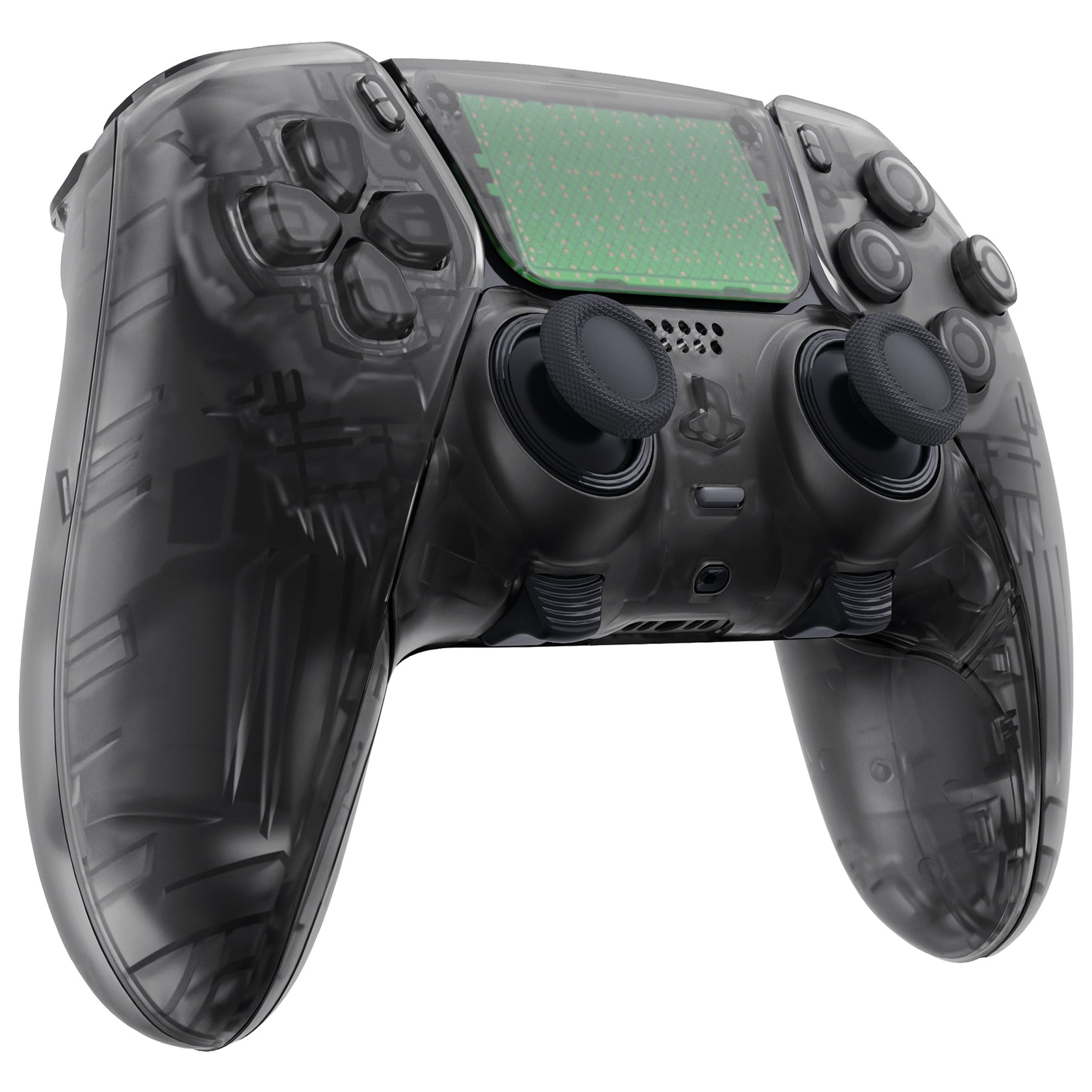 eXtremeRate Clear Black Full Set Housing Shell with Buttons Touchpad ...