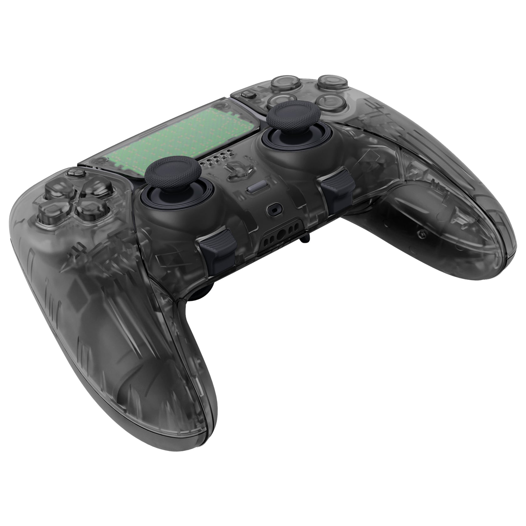 eXtremeRate Clear Black Full Set Housing Shell with Buttons Touchpad ...