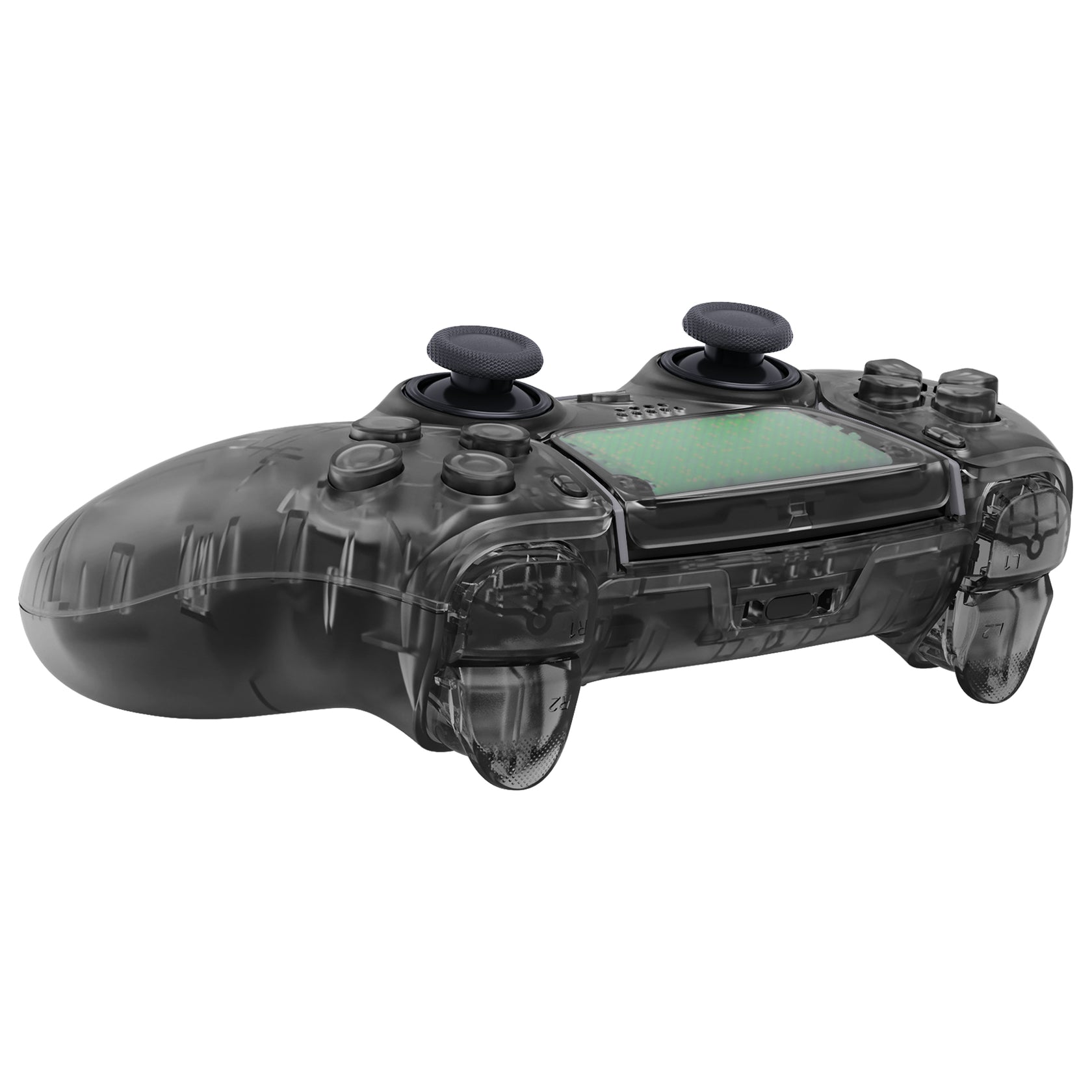 eXtremeRate Clear Black Full Set Housing Shell with Buttons Touchpad ...