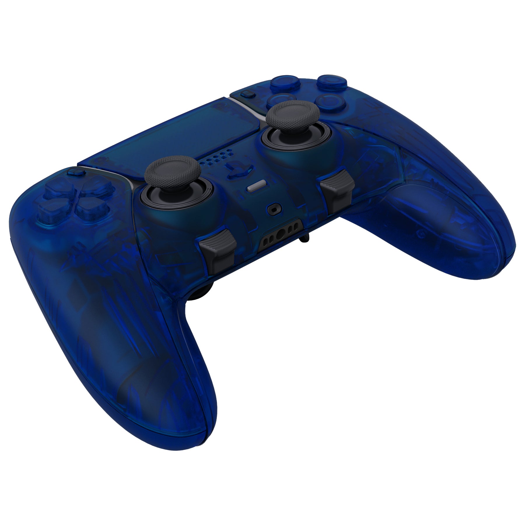 eXtremeRate Clear Blue Full Set Housing Shell with Buttons Touchpad Cover  Compatible with ps5 Edge Controller, Custom Replacement Decorative Trim 