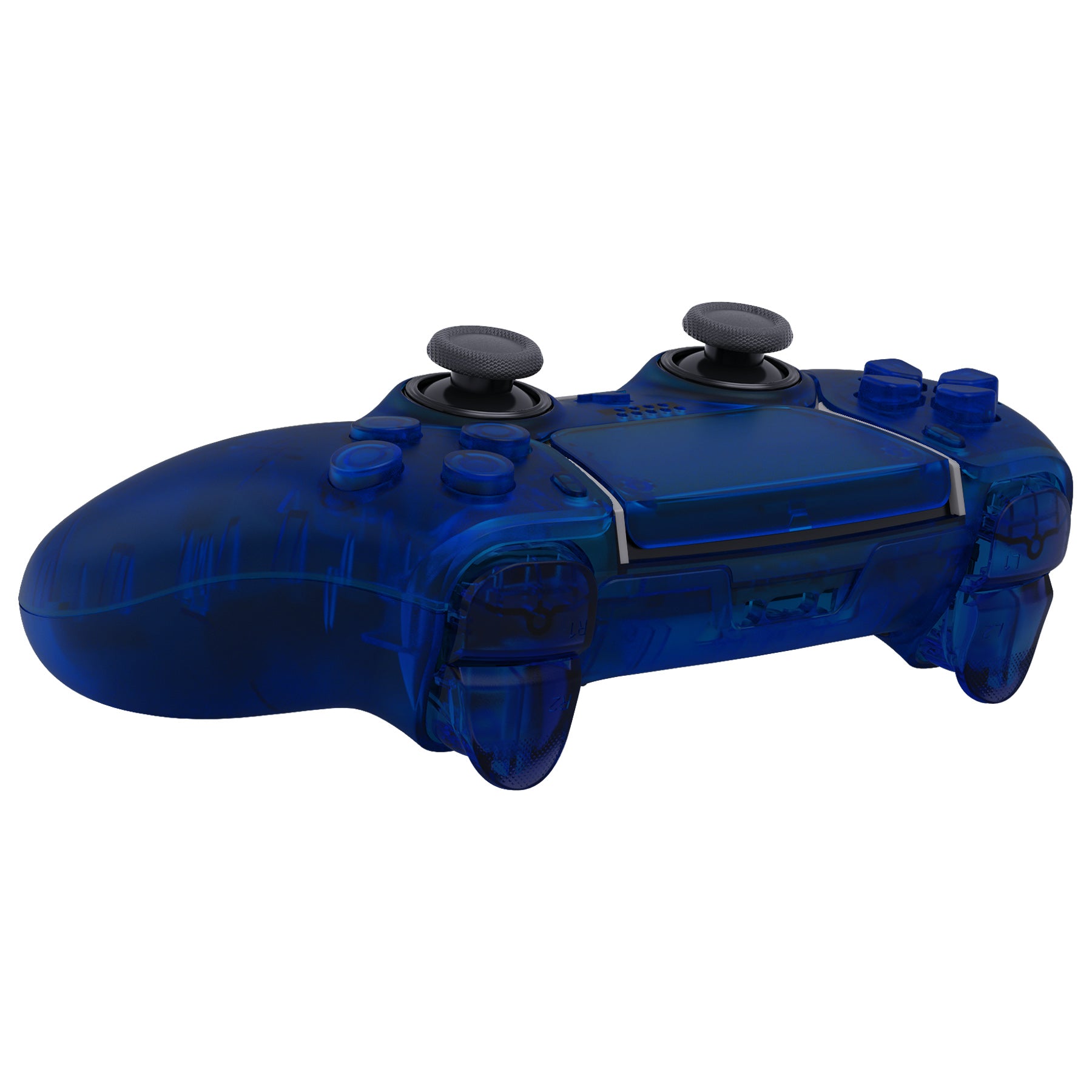 eXtremeRate Clear Blue Full Set Housing Shell with Buttons Touchpad Cover  Compatible with ps5 Edge Controller, Custom Replacement Decorative Trim 