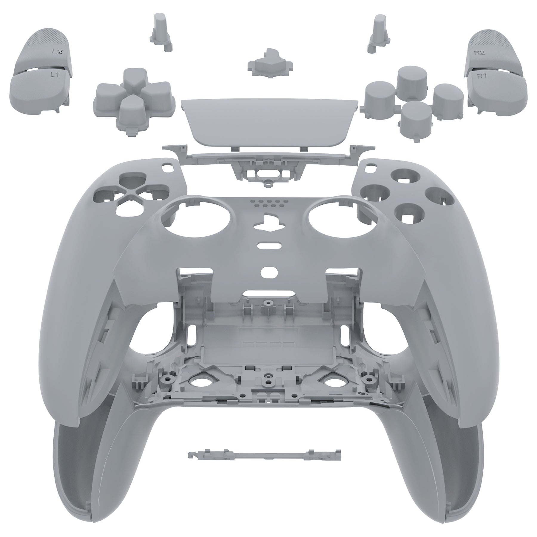 eXtremeRate Replacement Full Set Shells with Buttons Compatible with PS5  Edge Controller - New Hope Gray