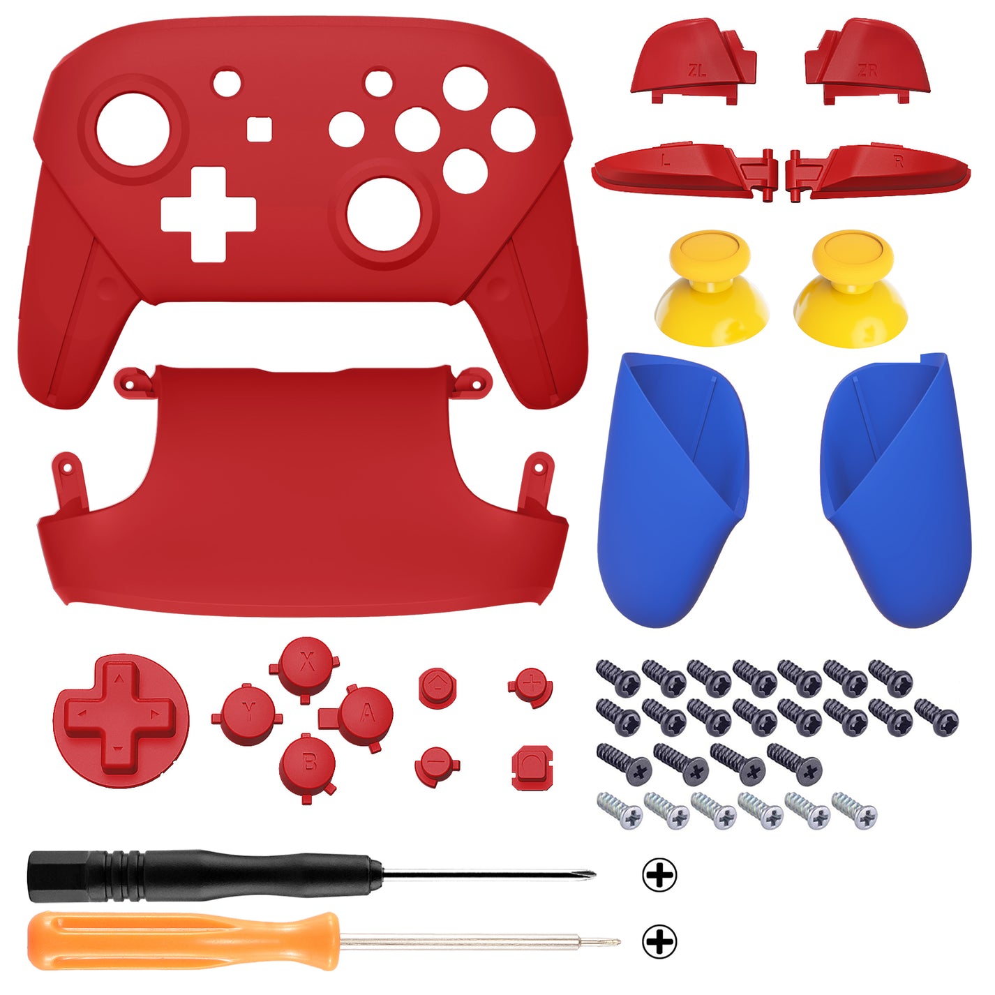 Extremerate Replacement Full Set Shell Buttons For Nintendo Switch Pro Controller Soft Touch 4253