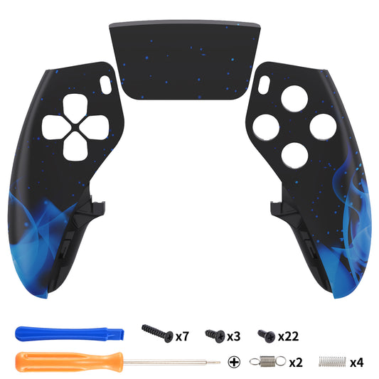 Replacement Left Right Front Housing Shell with Touchpad Compatible with PS5 Edge Controller - Blue Flame eXtremeRate