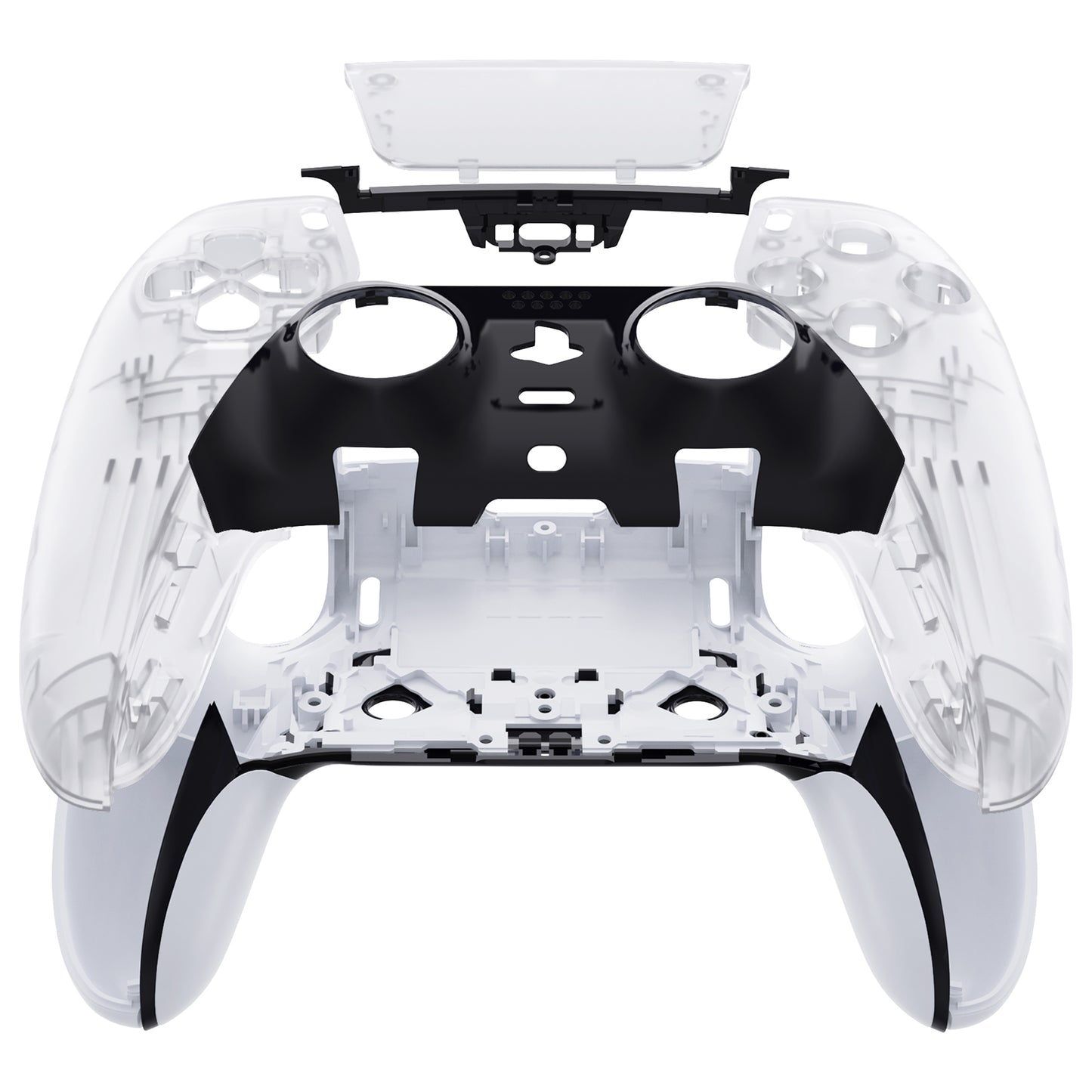 Replacement Left Right Front Housing Shell with Touchpad Compatible with PS5 Edge Controller - Clear eXtremeRate