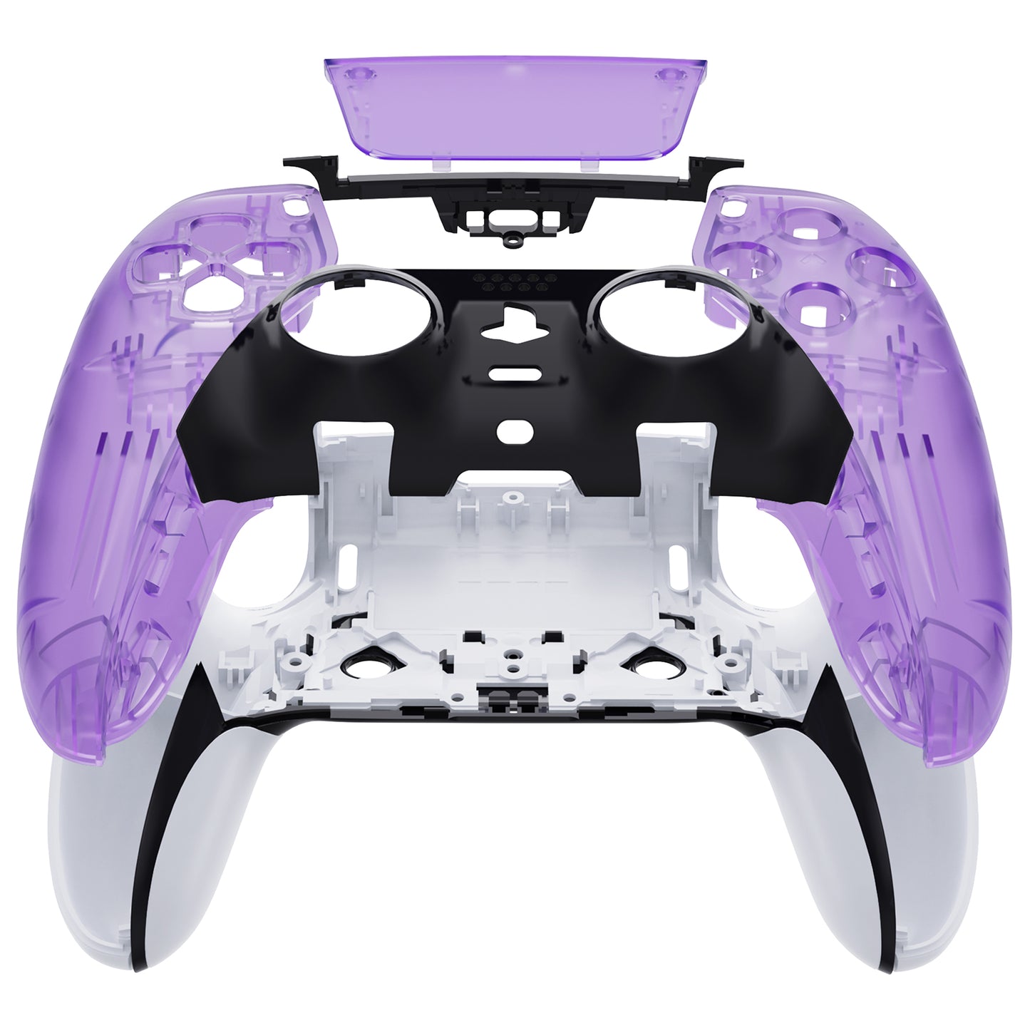 Replacement Left Right Front Housing Shell with Touchpad Compatible with PS5 Edge Controller - Clear Atomic Purple eXtremeRate