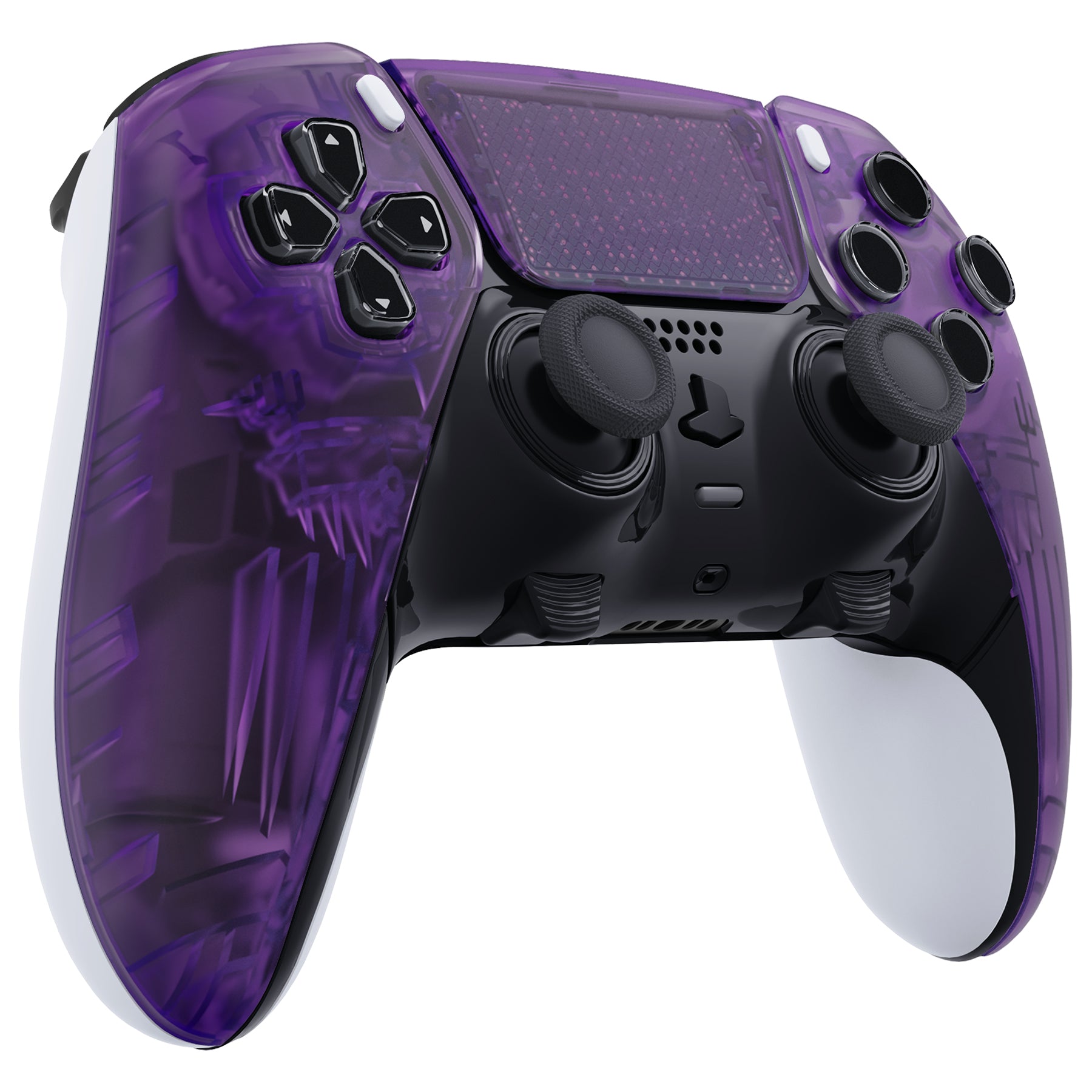 Replacement Left Right Front Housing Shell with Touchpad Compatible with PS5 Edge Controller - Clear Atomic Purple eXtremeRate