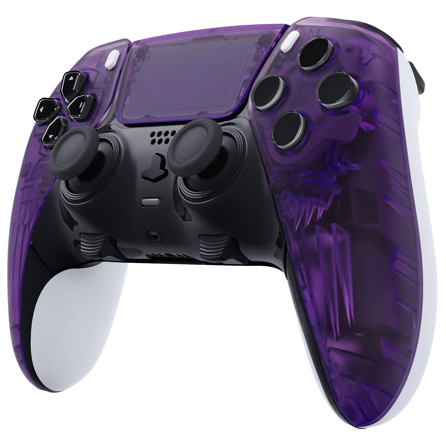 Replacement Left Right Front Housing Shell with Touchpad Compatible with PS5 Edge Controller - Clear Atomic Purple eXtremeRate