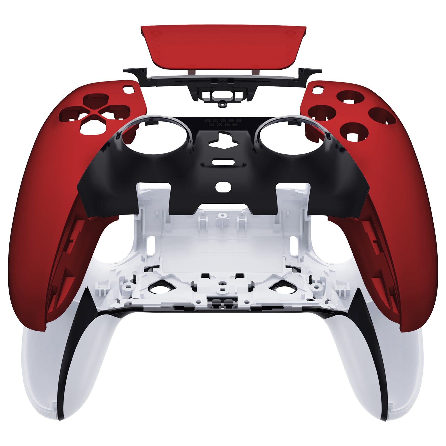 eXtremeRate Replacement Left Right Front Housing Shell with Touchpad  Compatible with PS5 Edge Controller - Scarlet Red