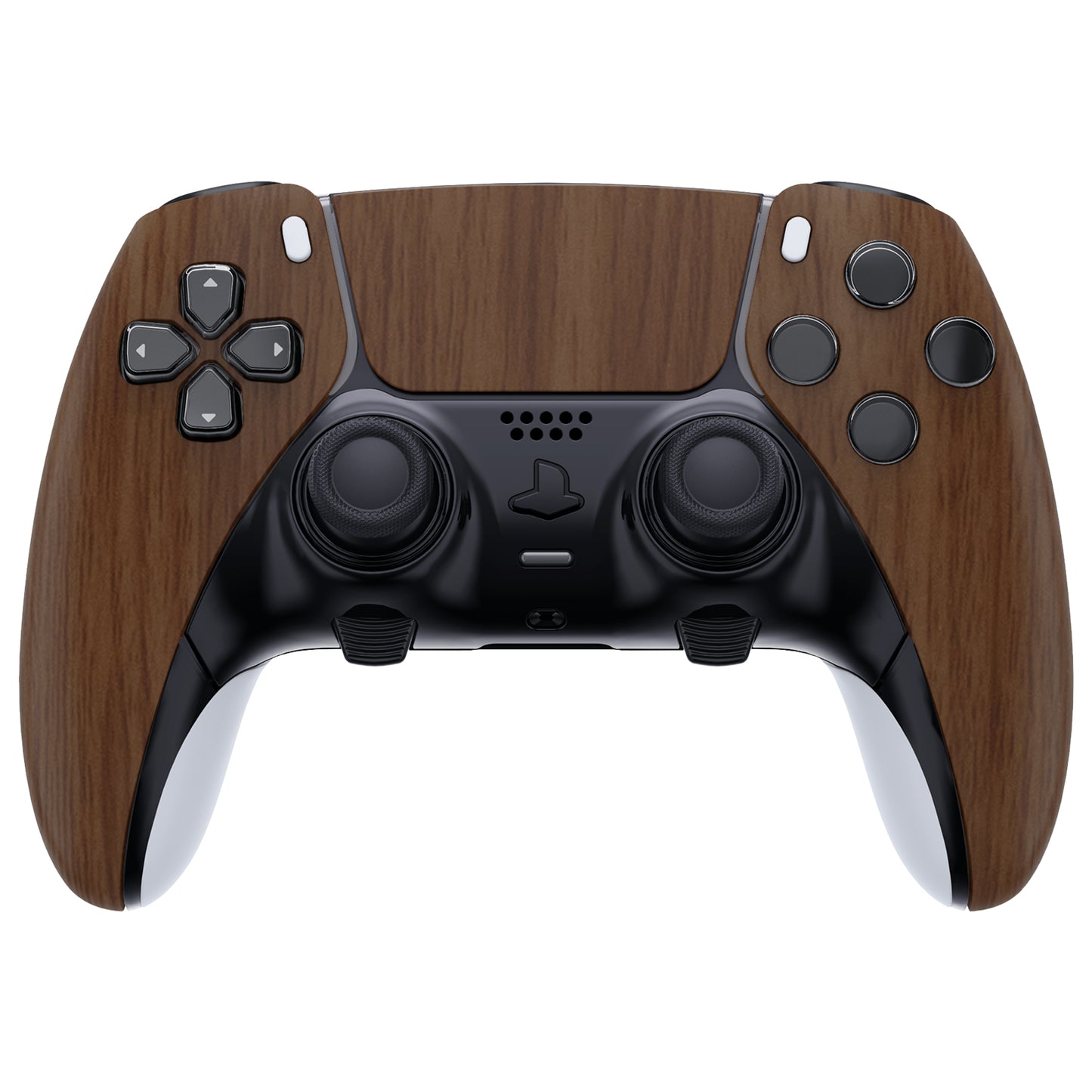 Replacement Left Right Front Housing Shell with Touchpad Compatible with PS5 Edge Controller - Wood Grain eXtremeRate