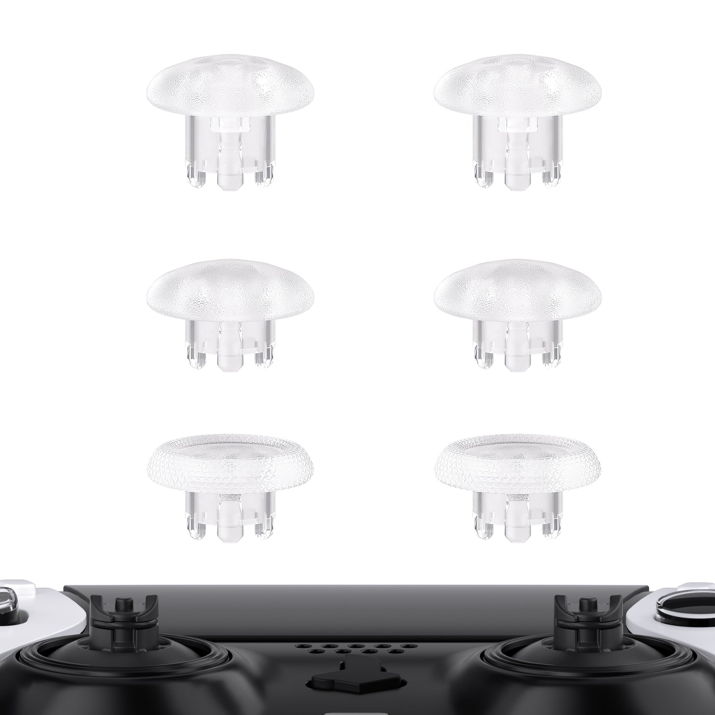eXtremeRate Retail Clear Replacement Swappable Thumbsticks for PS5 Edge Controller, Custom Interchangeable Analog Stick Joystick Caps for PS5 Edge Controller - Controller & Thumbsticks Base NOT Included - P5J101