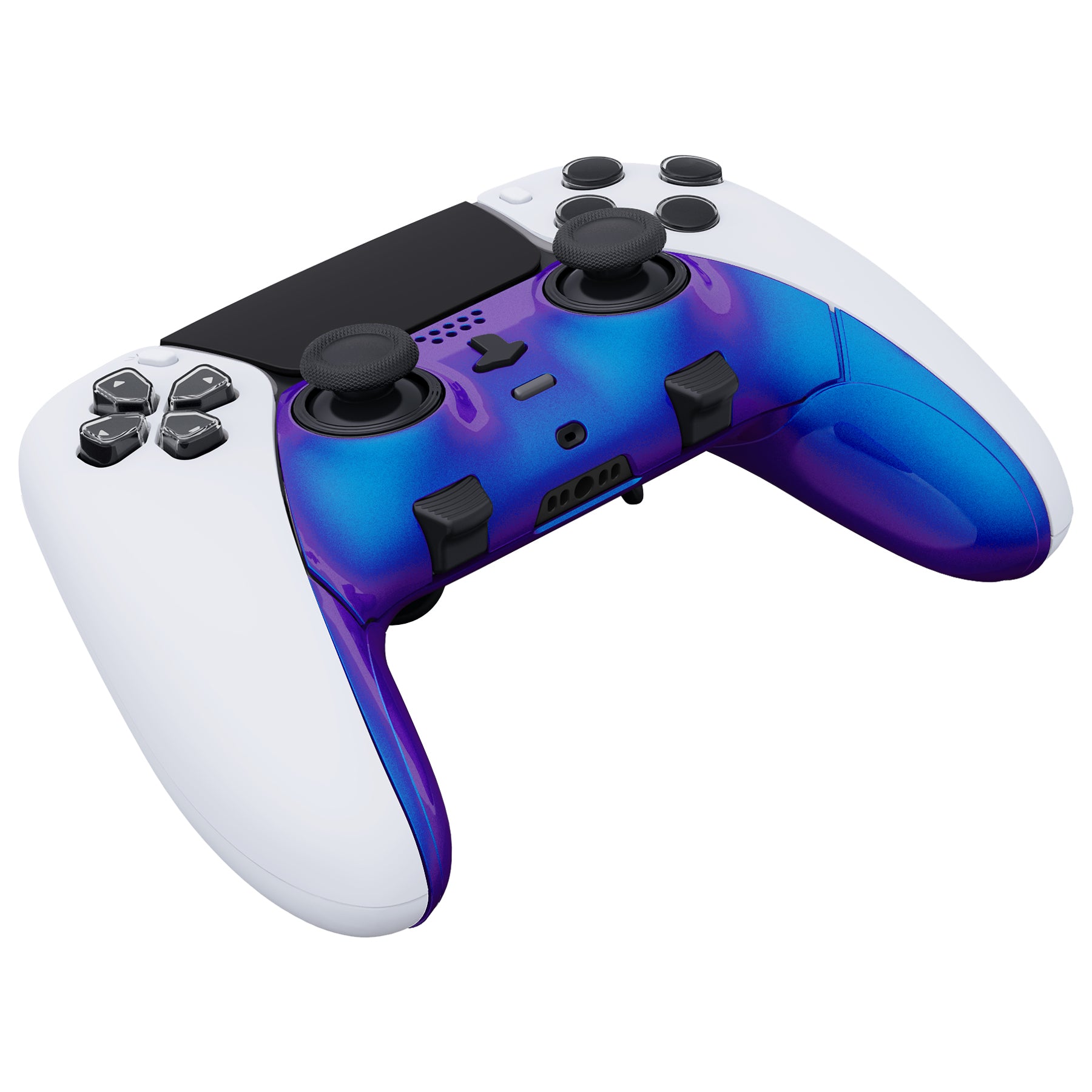 Replacement Top Bottom Decorative Trim Shell Compatible with PS5 Edge Controller - Chameleon Purple Blue eXtremeRate