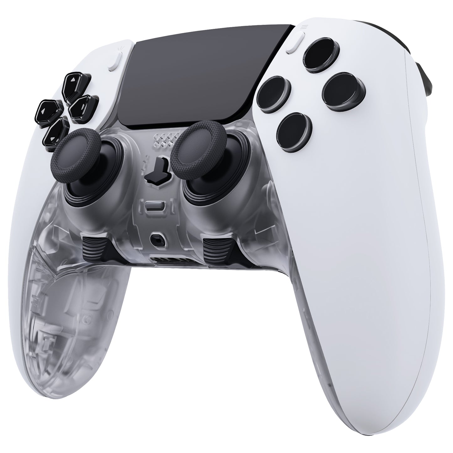 Replacement Top Bottom Decorative Trim Shell Compatible with PS5 Edge Controller - Clear eXtremeRate