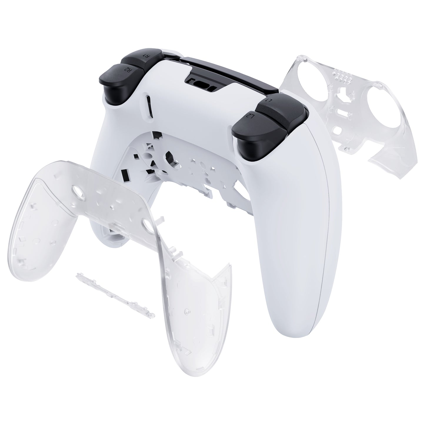 Replacement Top Bottom Decorative Trim Shell Compatible with PS5 Edge Controller - Clear eXtremeRate