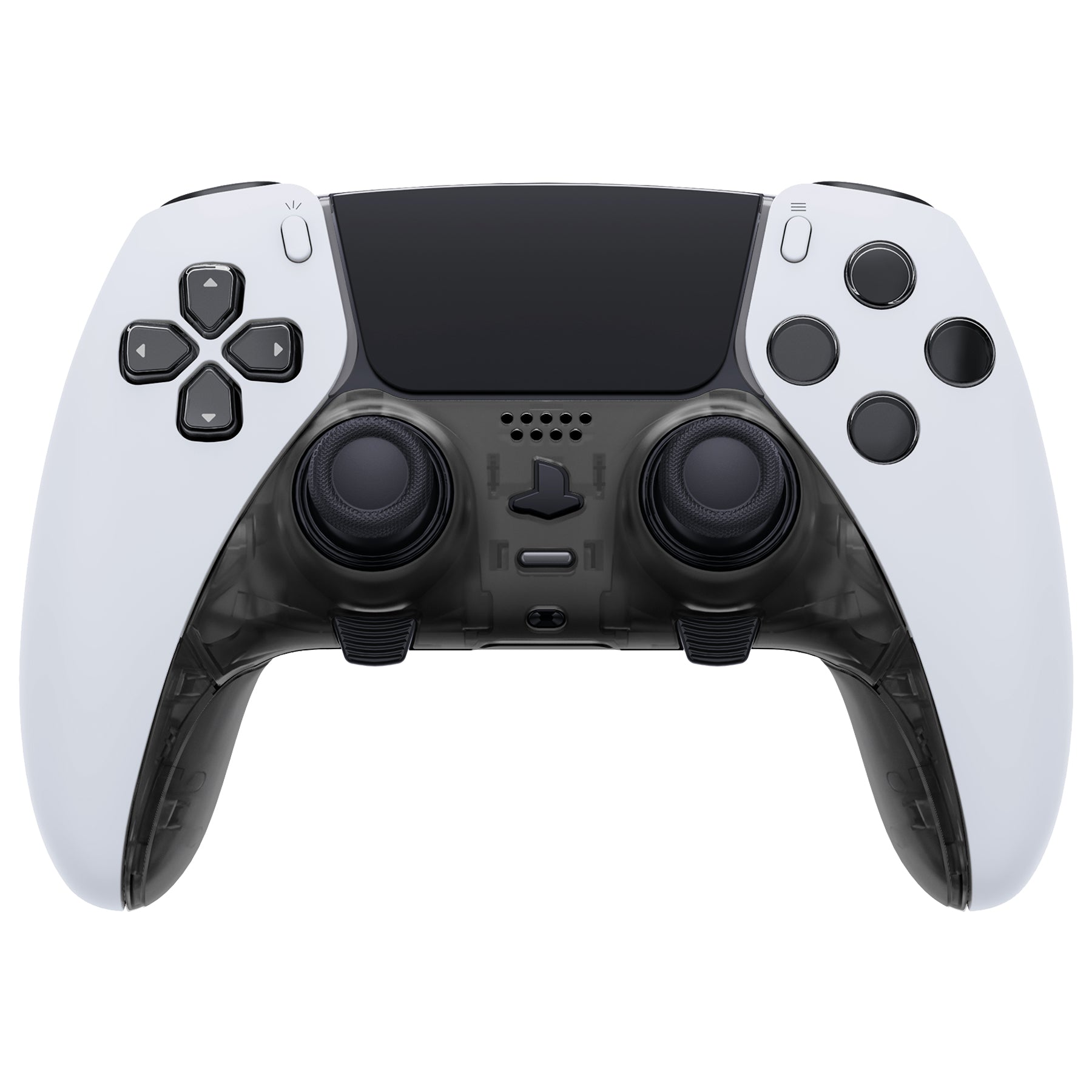 Replacement Top Bottom Decorative Trim Shell Compatible with PS5 Edge Controller - Clear Black eXtremeRate