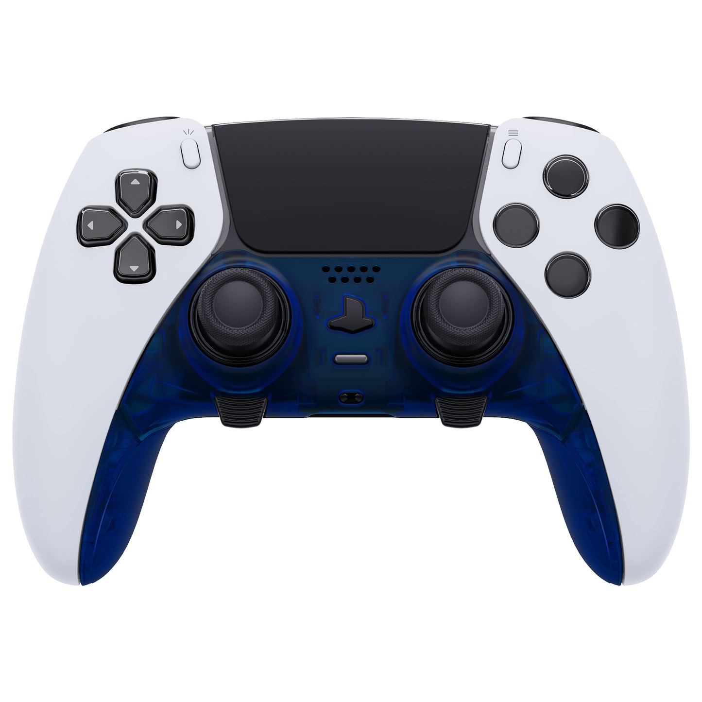 Replacement Top Bottom Decorative Trim Shell Compatible with PS5 Edge Controller - Clear Blue eXtremeRate