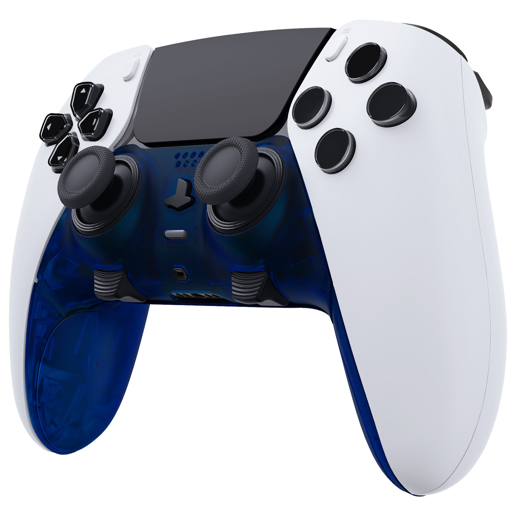 eXtremeRate Replacement Top Bottom Decorative Trim Shell Compatible with  PS5 Edge Controller - Clear Blue