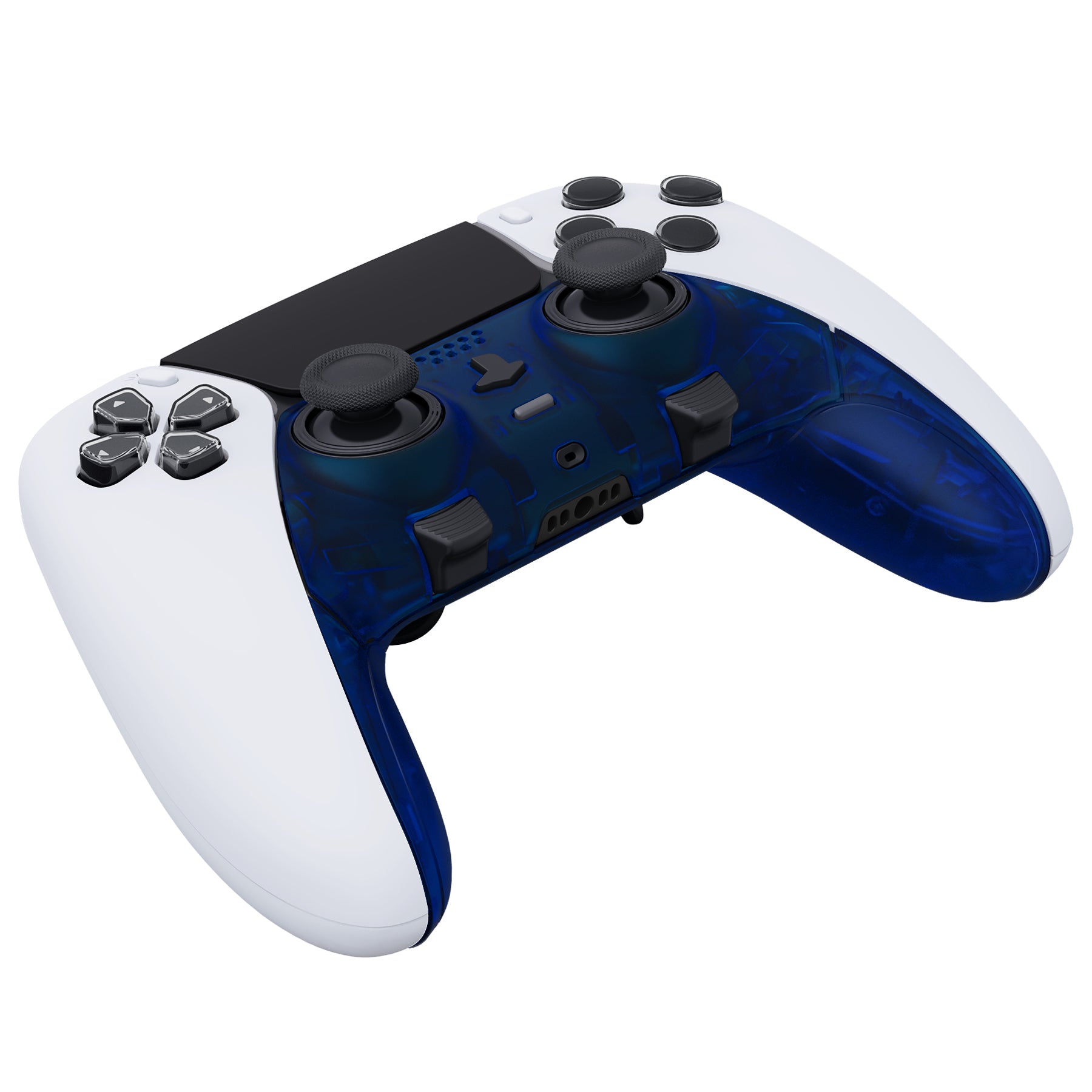 Replacement Top Bottom Decorative Trim Shell Compatible with PS5 Edge Controller - Clear Blue eXtremeRate