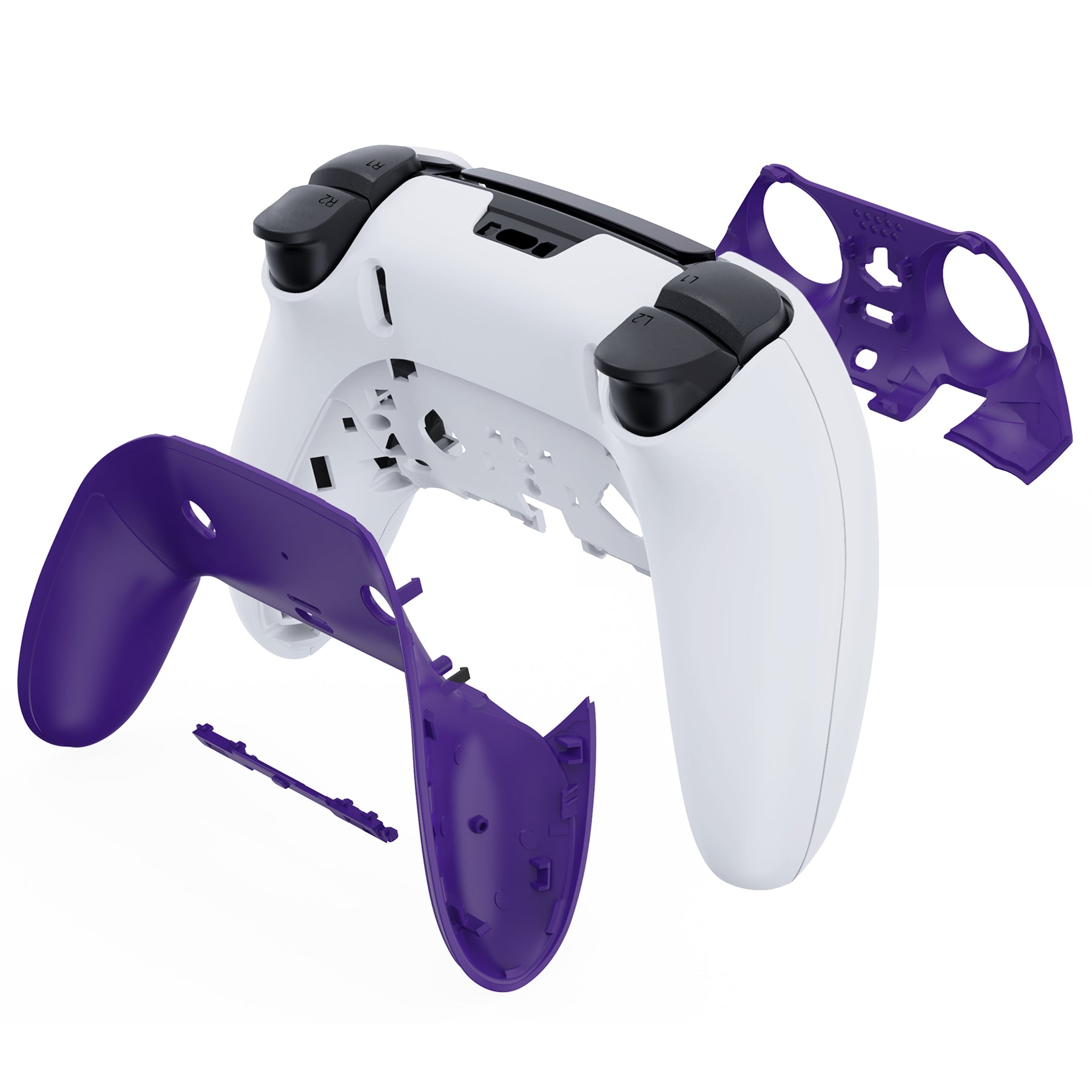 eXtremeRate Replacement Top Bottom Decorative Trim Shell Compatible with  PS5 Edge Controller - Purple