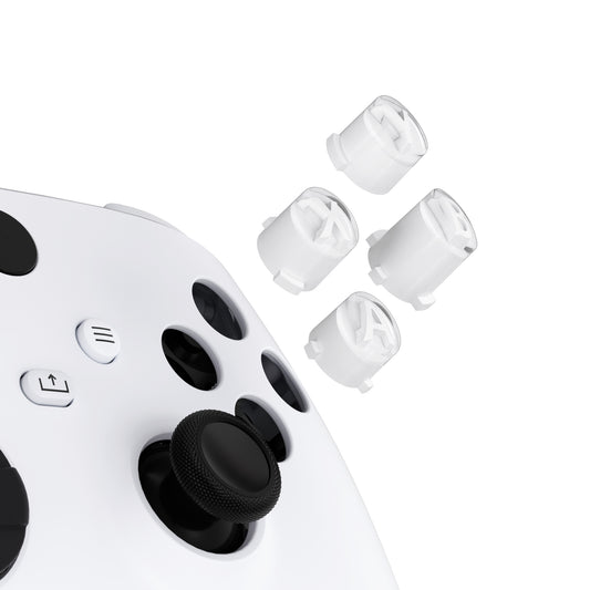 eXtremeRate Retail Three-Tone Robot White & Clear ABXY Action Buttons with Classic Symbols for Xbox Series X & S Controller & Xbox One S/X & Xbox One Elite V1/V2 Controller - JDX3M017