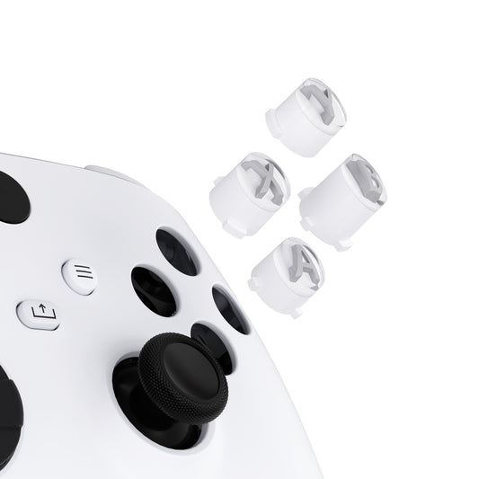 eXtremeRate Retail Three-Tone Robot White & Clear & New Hope Gray ABXY Action Buttons with Classic Symbols for Xbox Series X & S Controller & Xbox One S/X & Xbox One Elite V1/V2 Controller - JDX3M009