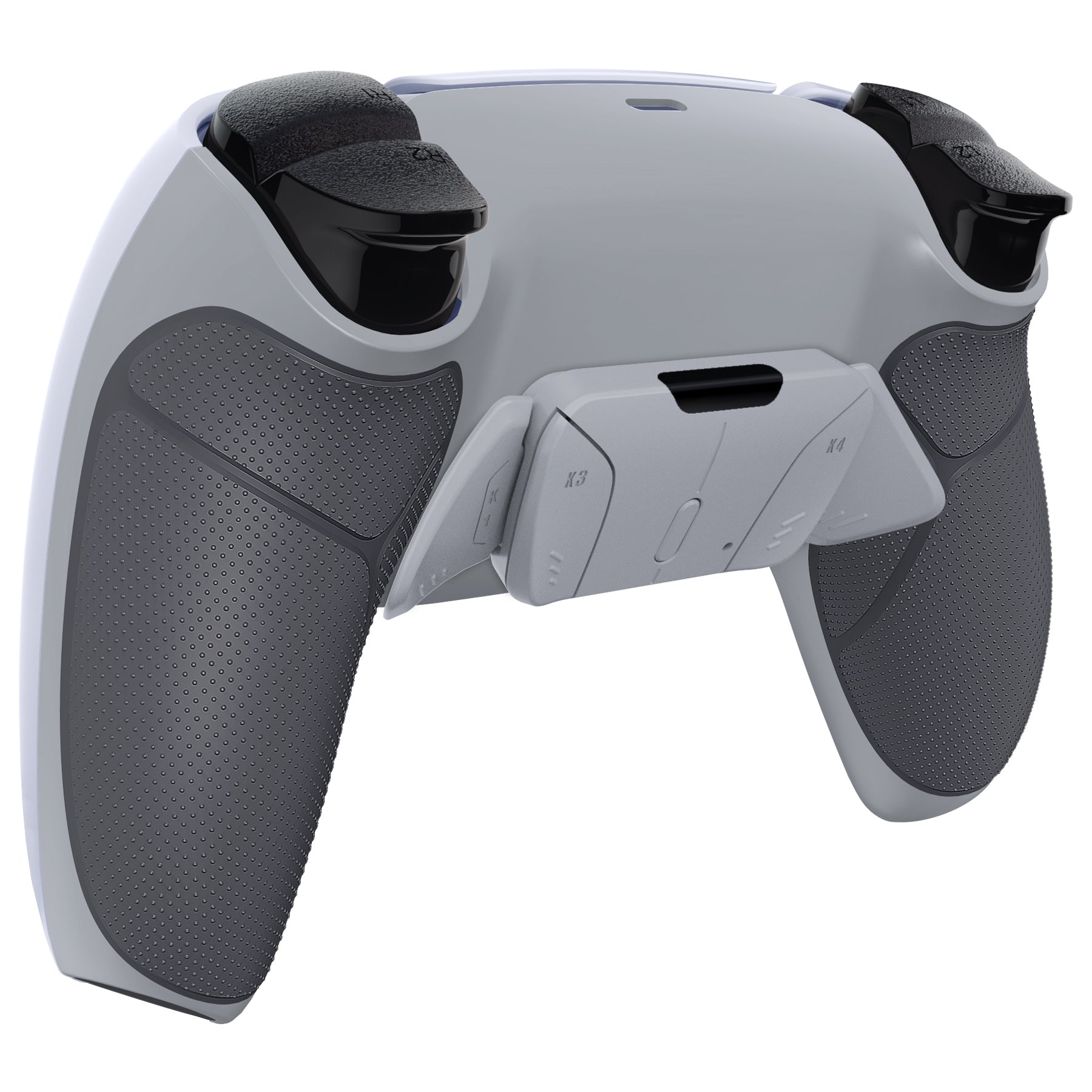 eXtremeRate Retail Rubberized New Hope Gray & Classic Gray Remappable RISE4 Remap Kit for PS5 Controller BDM-030, Upgrade Board & Redesigned Back Shell & 4 White Back Buttons for PS5 Controller - Controller NOT Included - YPFU6012G3