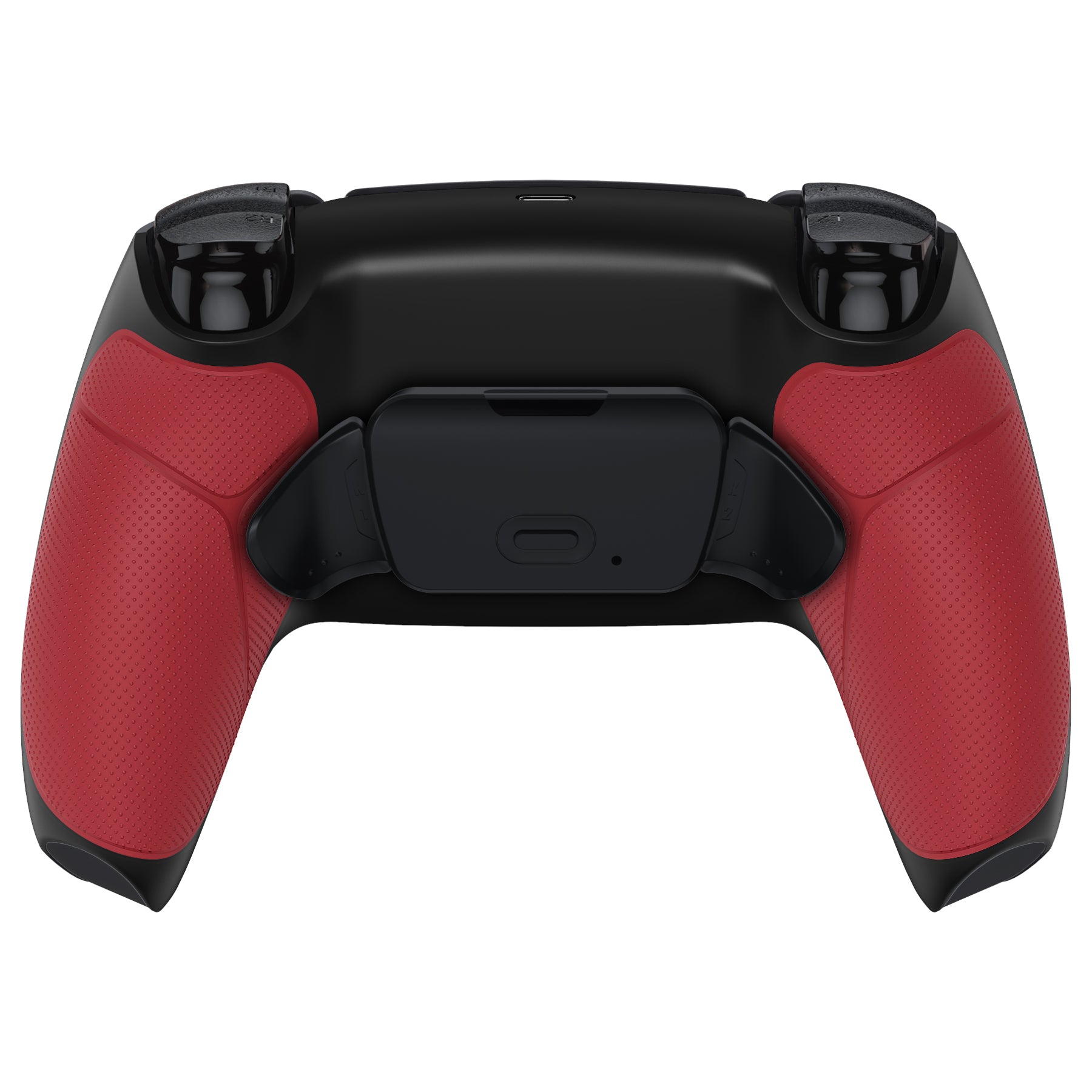 eXtremeRate Retail Rubberized Red Grip Remappable RISE Remap Kit for PS5 Controller BDM-030, Upgrade Board & Redesigned Black Back Shell & Back Buttons for PS5 Controller - Controller NOT Included - XPFU6005G3