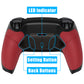 eXtremeRate Retail Rubberized Red Grip Remappable Real Metal Buttons (RMB) Version RISE4 Remap Kit for PS5 Controller BDM-030, Upgrade Board & Redesigned Black Back Shell & 4 Back Buttons for PS5 Controller - YPFJ7004G3