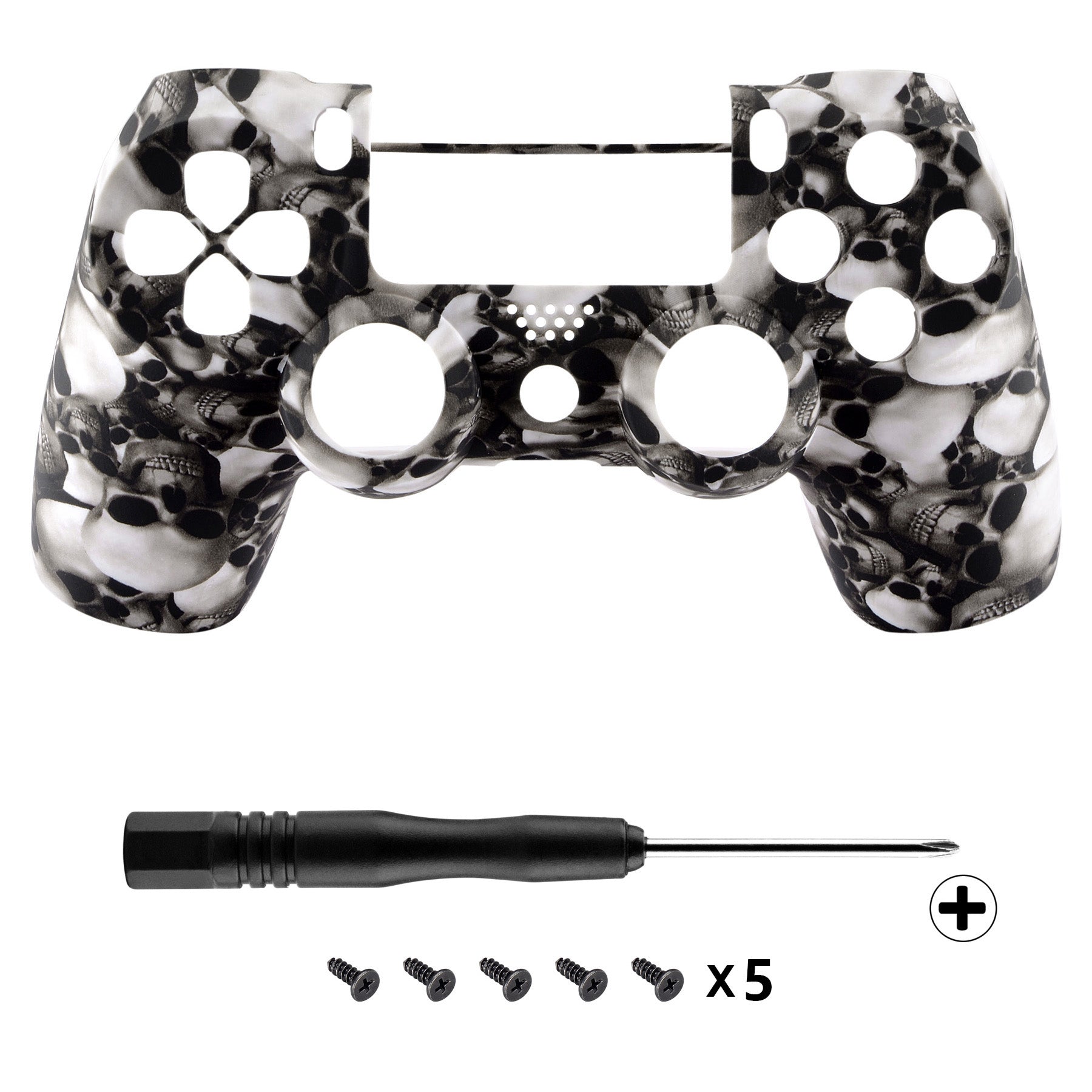 eXtremeRate Replacement Front Housing Shell for PS4 Slim Pro Controller  Controller (CUH-ZCT2 JDM-040/050/055) - Ghost Skull