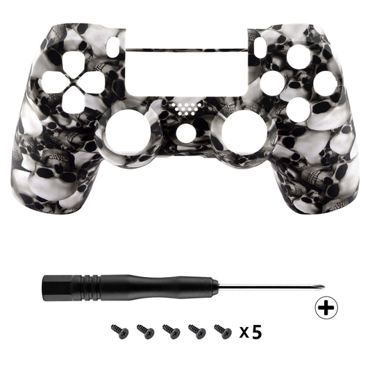 Ghost Skull Soft Touch Grip Front Housing Shell Faceplate for ps4 Slim Pro Controller (CUH-ZCT2 JDM-040 JDM-050 JDM-055) - SP4FS07 eXtremeRate