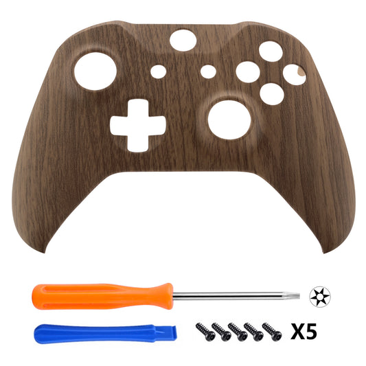 eXtremeRate Replacement Front Housing Shell for Xbox One X & S Controller (Model 1708) - Wood Grain eXtremeRate