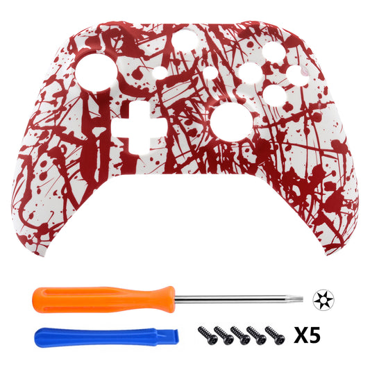 eXtremeRate Replacement Front Housing Shell for Xbox One X & S Controller (Model 1708) - Blood Spatter eXtremeRate
