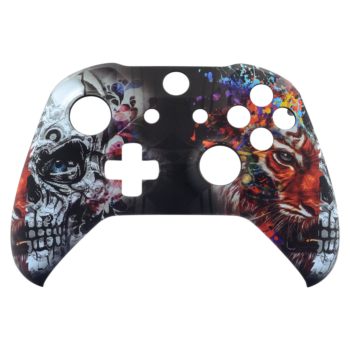 Tiger Skull Soft Touch Grip Front Housing Shell, Comfortable Faceplate Cover Replacement Kit for Xbox One S & Xbox One X Controller - SXOFT22X eXtremeRate