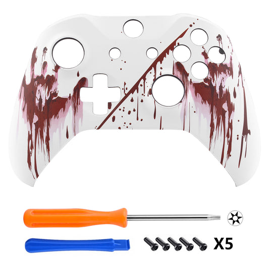 eXtremeRate Replacement Front Housing Shell for Xbox One X & S Controller (Model 1708) - Bloody Hand eXtremeRate