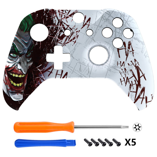 eXtremeRate Replacement Front Housing Shell for Xbox One X & S Controller (Model 1708) - Clown HAHAHA eXtremeRate