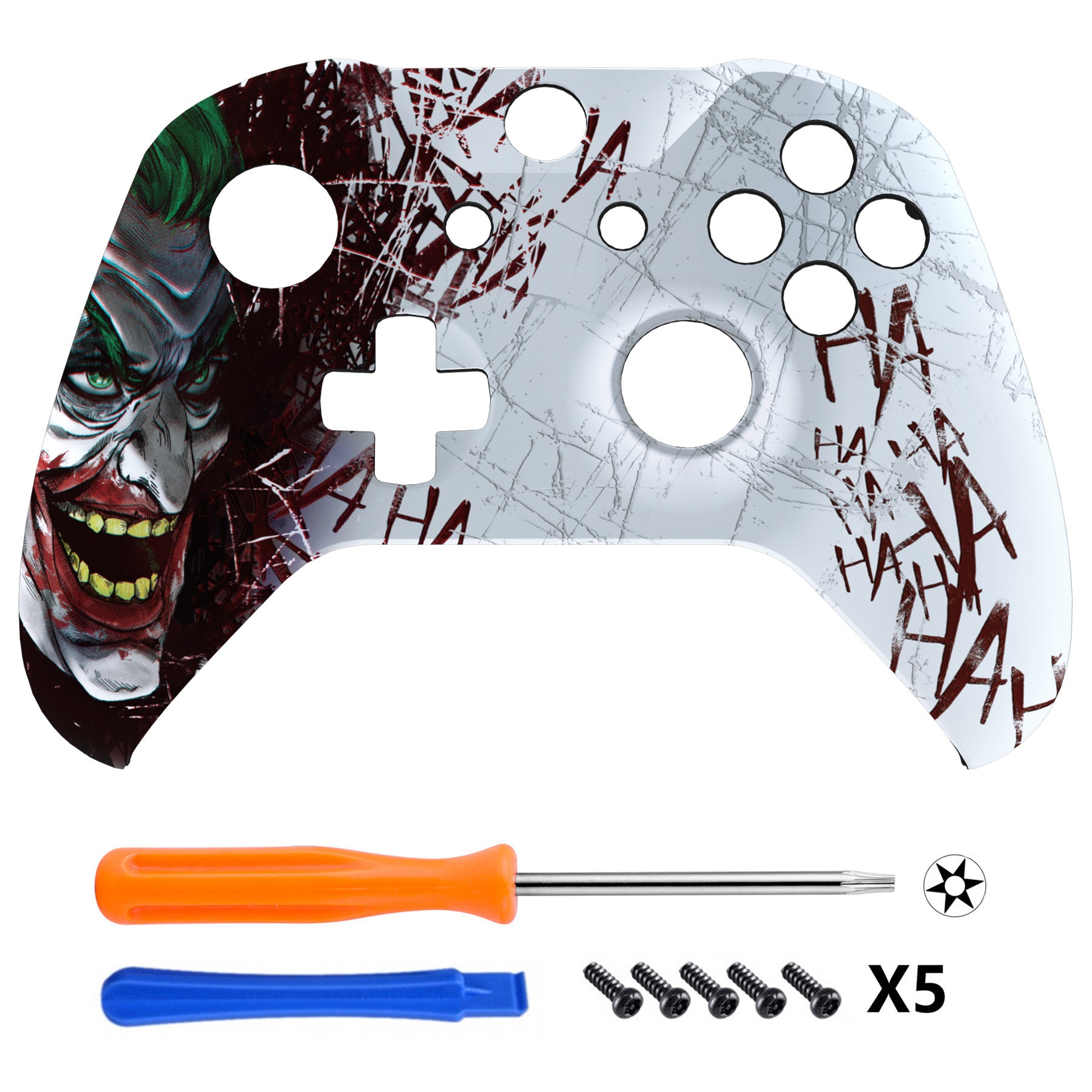 eXtremeRate Replacement Front Housing Shell for Xbox One X & S Controller (Model 1708) - Clown HAHAHA eXtremeRate