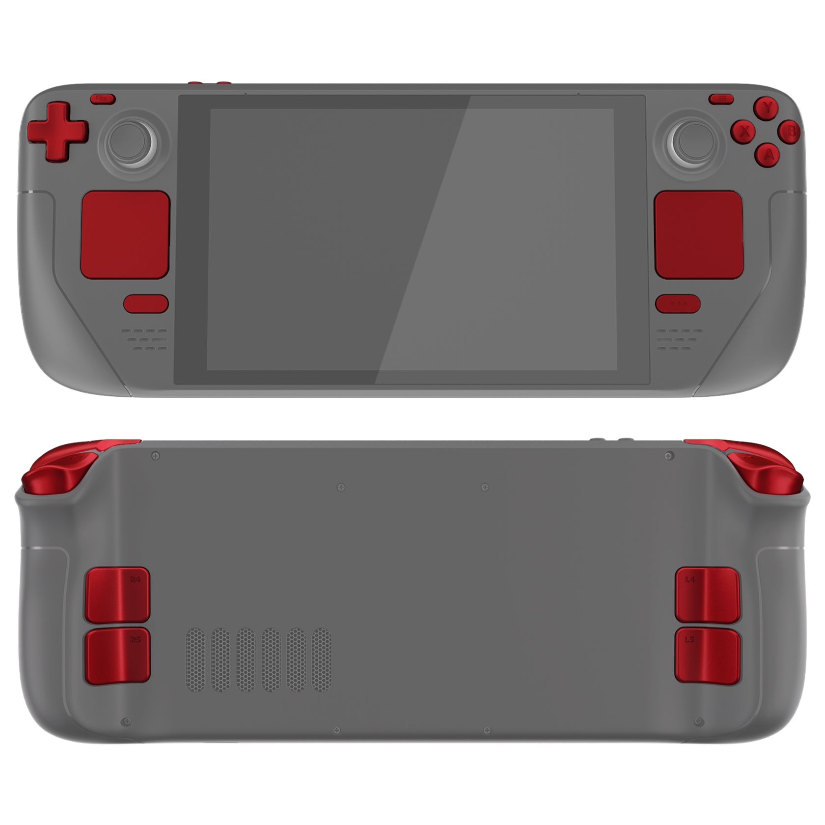 eXtremeRate Scarlet Red Replacement Full Set Buttons for Steam Deck, DIY Custom ABXY Dpad