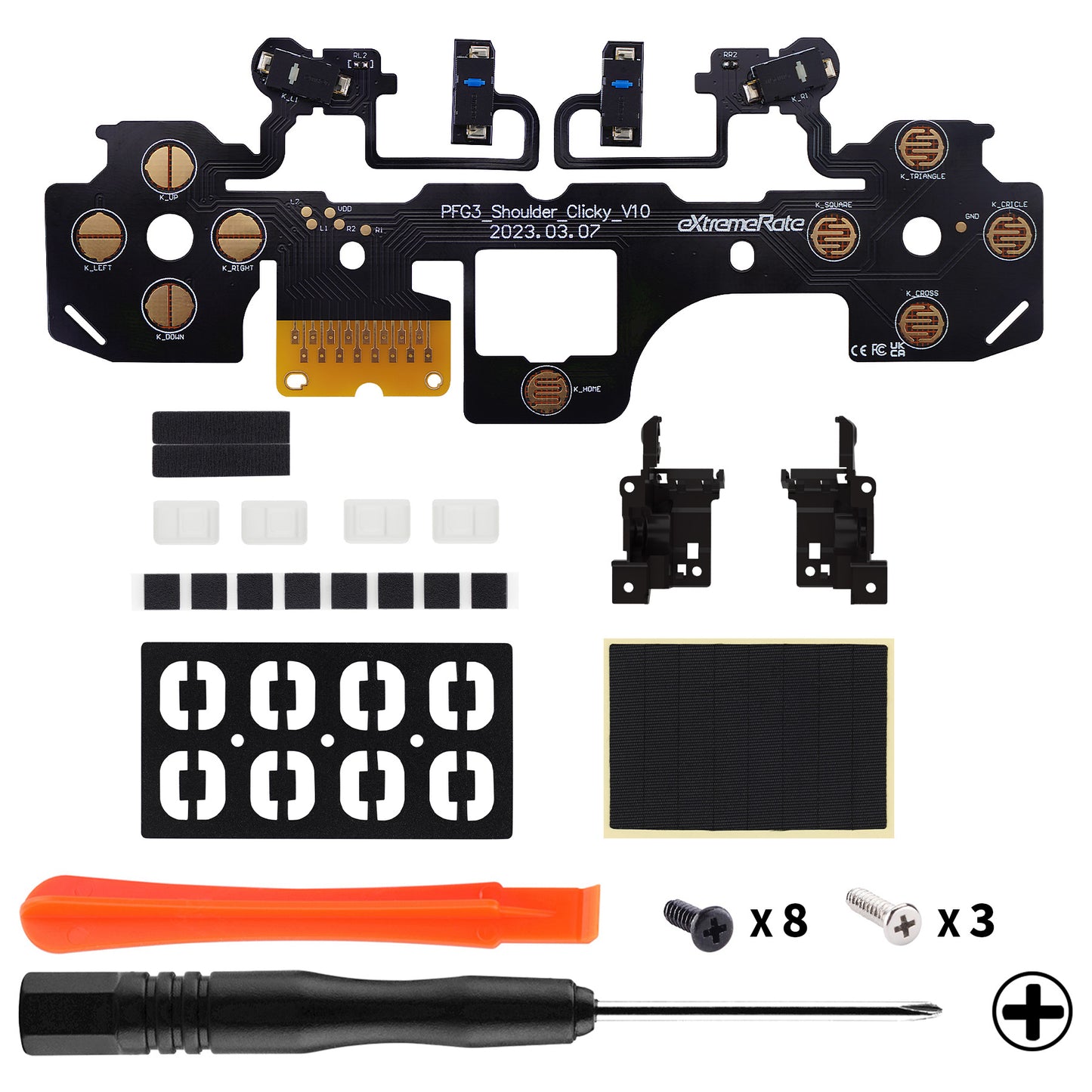 eXtremeRate Retail Shoulder Buttons Micro Switch - Light Version Clicky Hair Trigger Kit for PS5 Controller BDM-030