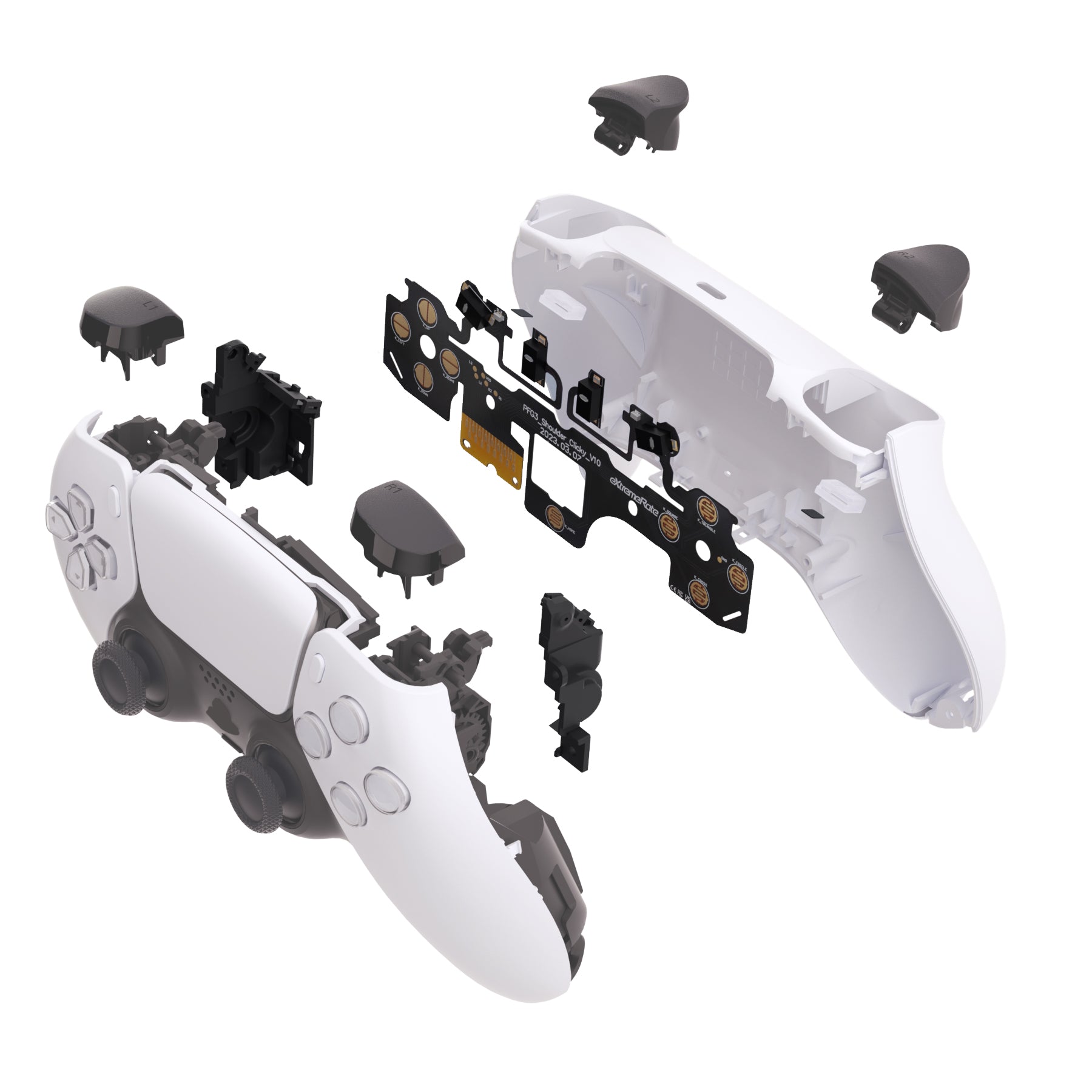 eXtremeRate Retail Shoulder Buttons Micro Switch - Strong Version Clicky Hair Trigger Kit For PS5 Controller BDM-030